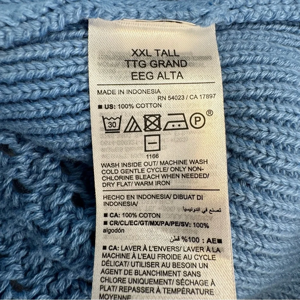 Chico’s  Women’s  XL  Blue  Textured  Knit  Sweater  Minimalist  Neutral  Cozy